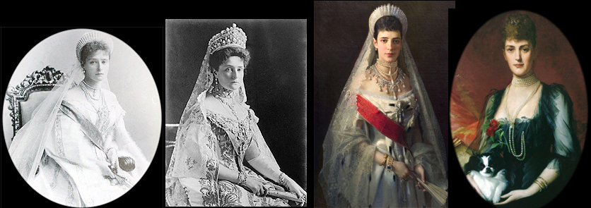 天然真珠を身につけたヨーロッパ各国の王妃たち