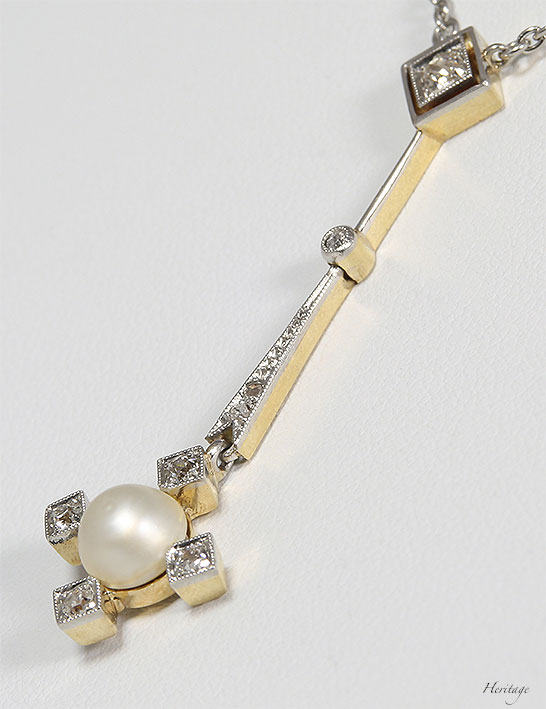 エドワーディアンの天然真珠のネックレス　アンティークジュエリー