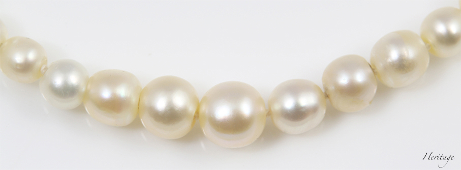 エドワーディアンの大珠の天然真珠ネックレス | アンティークジュエリー