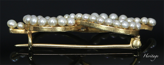 天然真珠（シードパール）　ブローチ　アンティークジュエリー