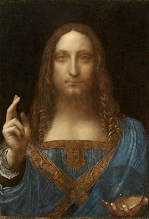 レオナルド・ダ・ヴィンチ画の救世主イエス・キリスト「サルバトール・ムンディ」