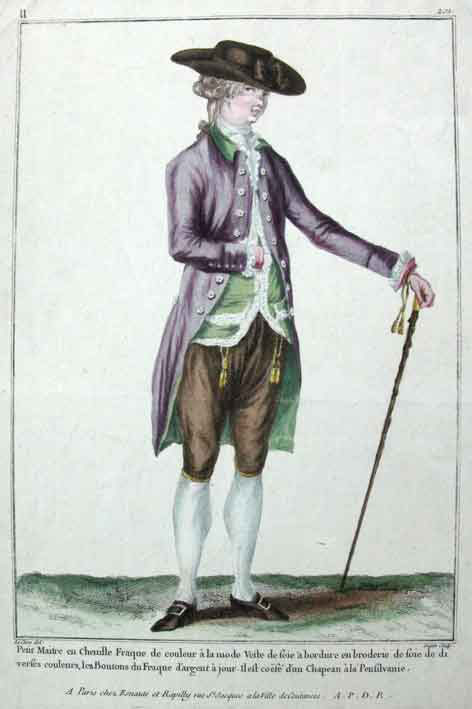 ジェントルマン　紳士　ダブルウォッチ　18世紀　ファッション　ステッキ　時計　金持ち　貴族