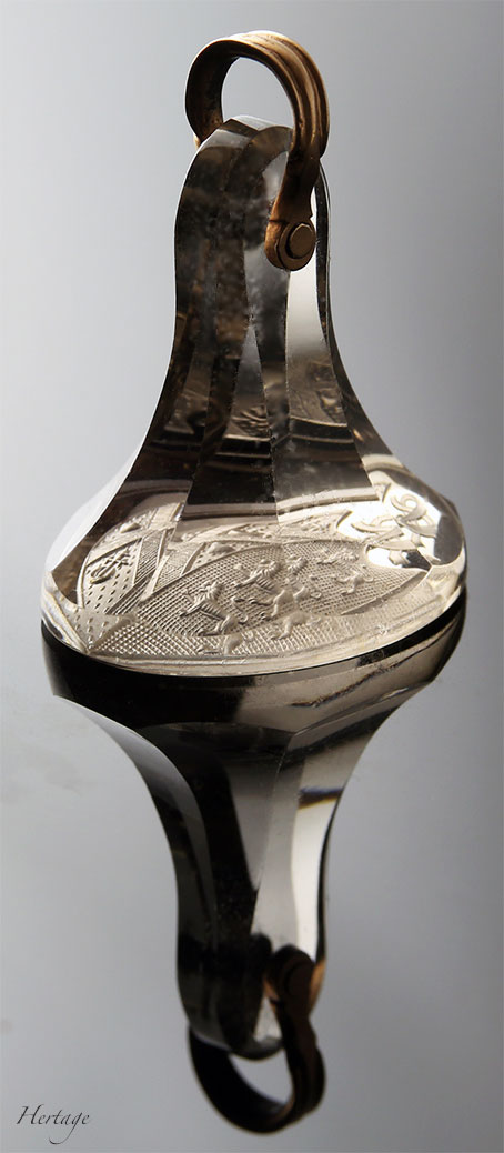 スモーキークォーツ　煙水晶　フォブシール　紋章　イギリス　18世紀　アンティークジュエリー　アールクレール　透明な芸術