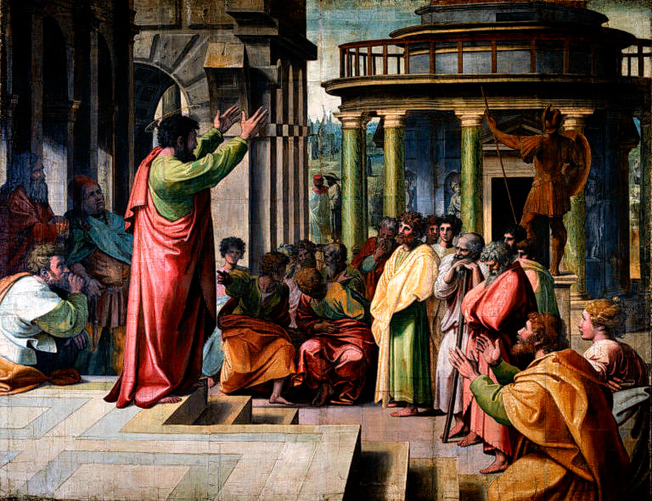 ラファエロの「アテネで説教する聖パウロ」