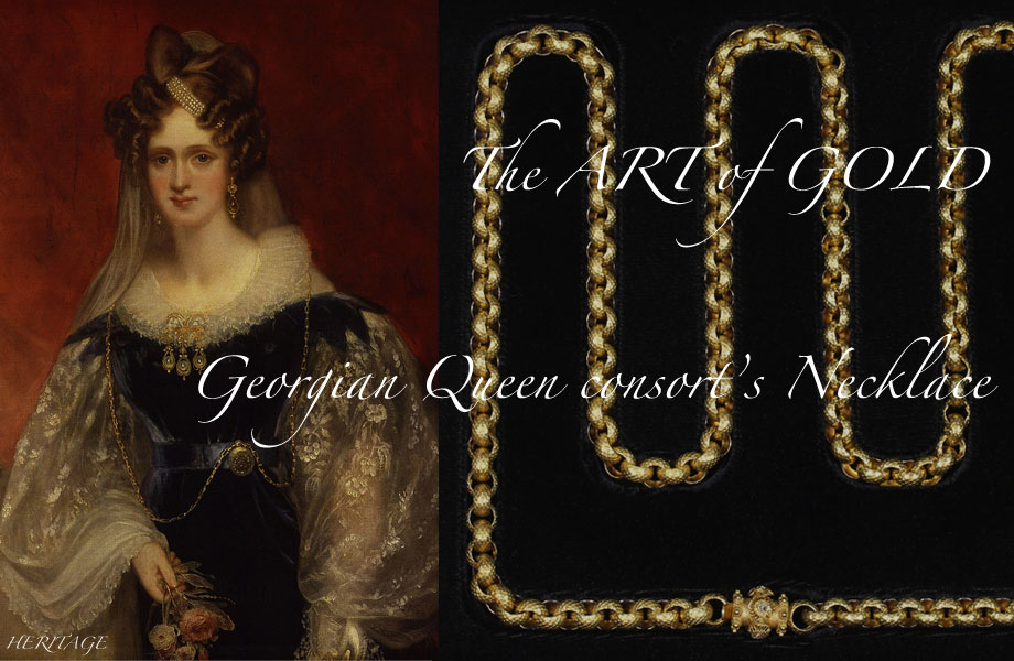 イギリスのアデレード王妃とジョージアンのロング・ゴールドチェーンのイメージビジュアル