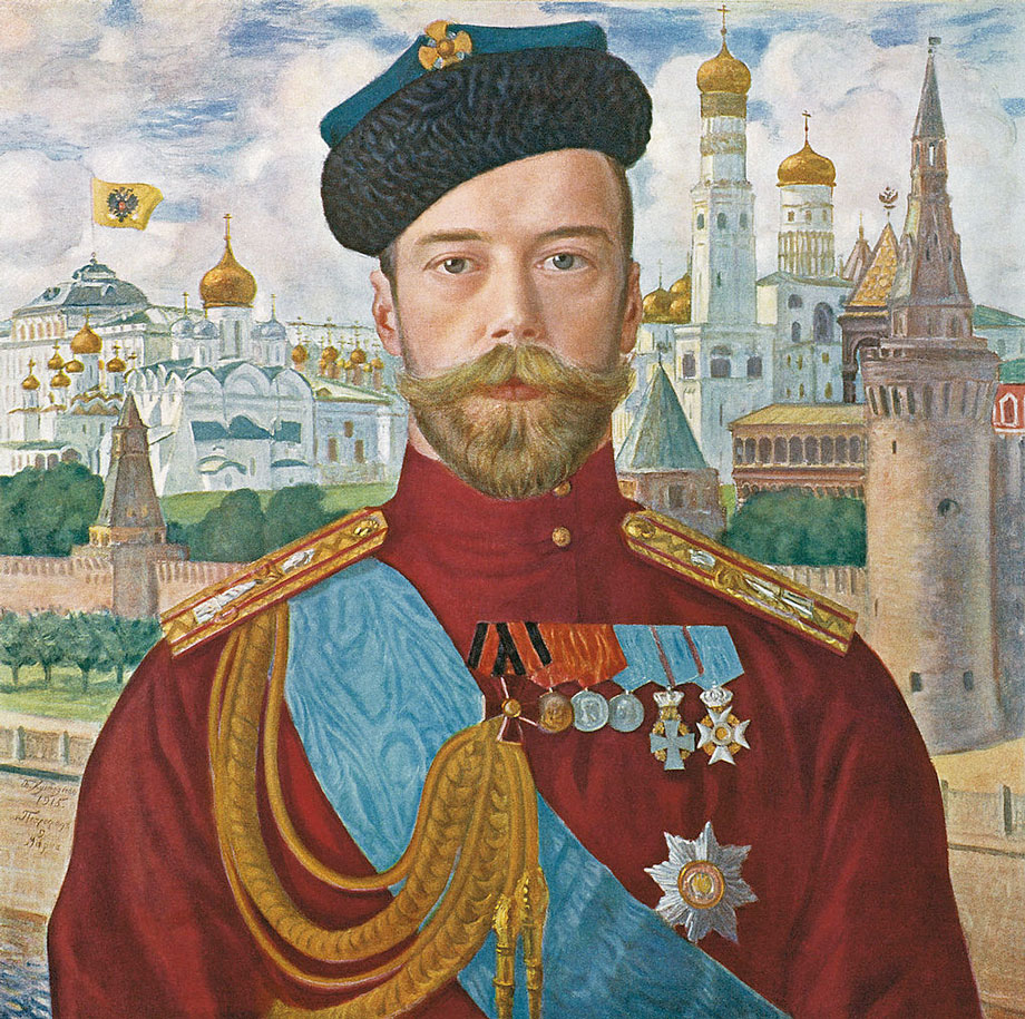 ボリス・クストーディエフ画のロシア皇帝ニコライ2世
