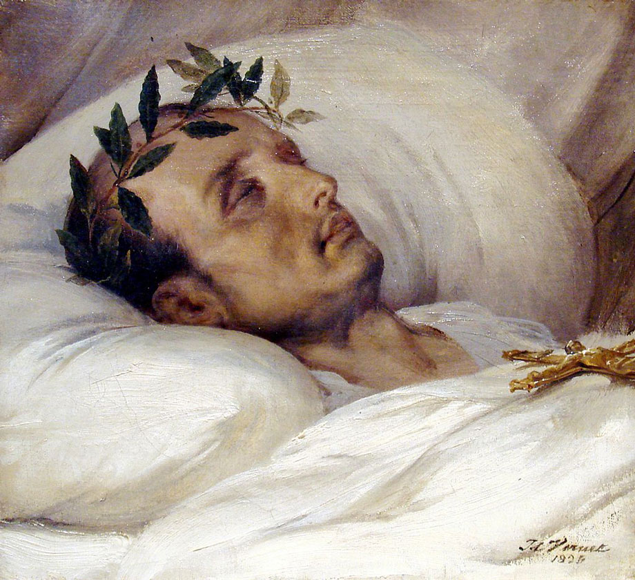 1821年のセントヘレナ島でのナポレオンの死を描いた1826年の絵画