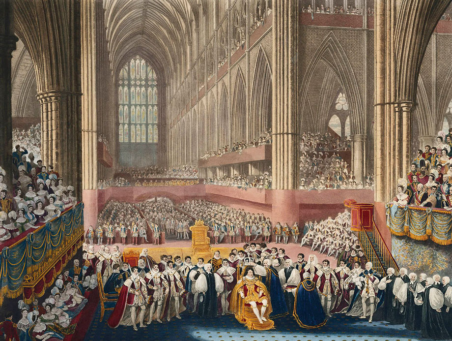 イギリス王ジョージ4世の戴冠式（1821年）ウェストミンスター寺院