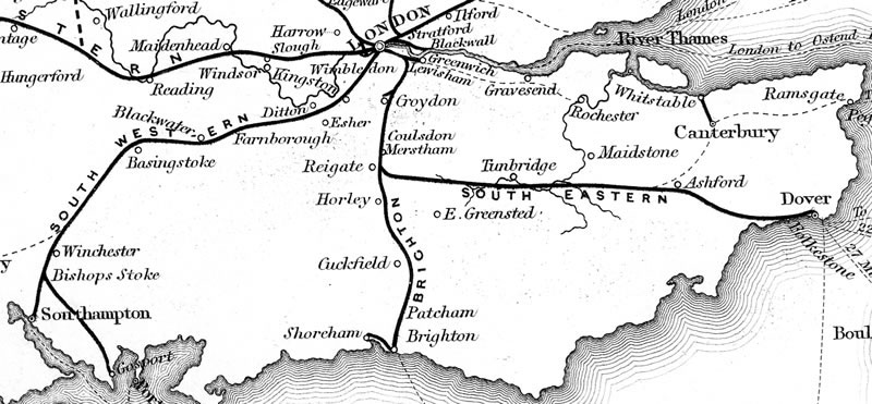1840年のロンドンからの鉄道網