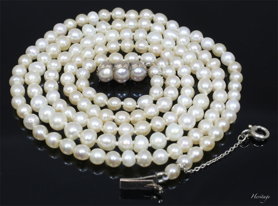 天然真珠のセミロング・ネックレス | アンティークジュエリー