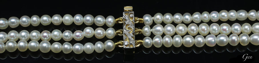 天然真珠ネックレスのエドワーディアンの透かし金具のクラスプ