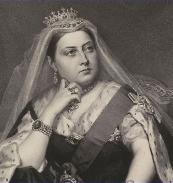 アルバートがデザインしたサファイア・コロネット・ティアラをつけたヴィクトリア女王