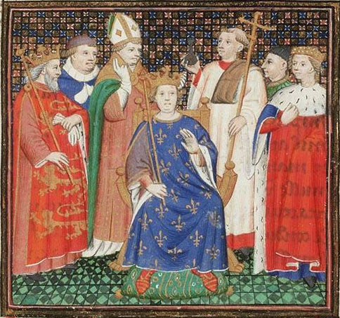 イングランド王ヘンリー２世が見守る中で戴冠するフランス王フィリップ2世