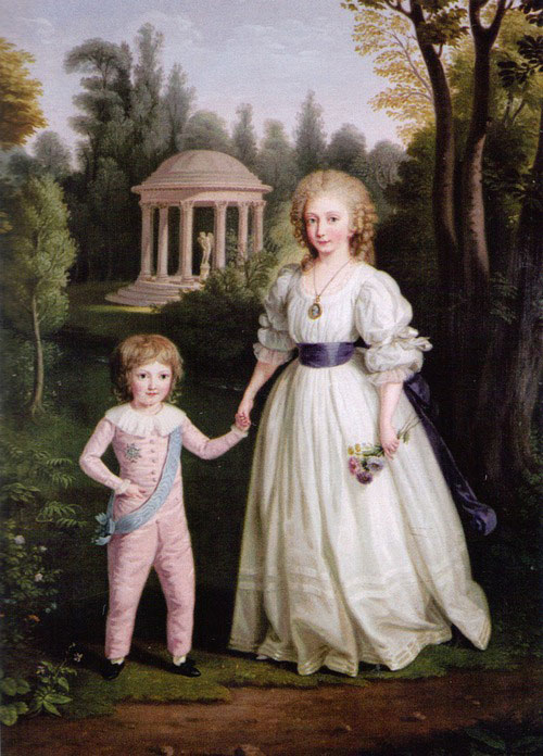 11歳頃のマリー・テレーズ王女と4際頃の弟ルイ17世