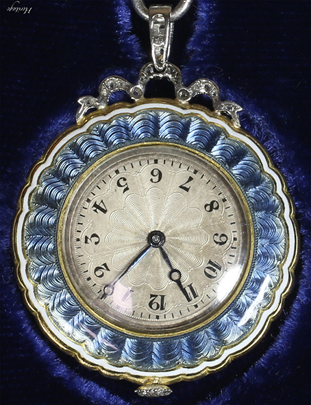 初頭　1900年代　エナメル装飾ウォッチチェーン　アンティーク　懐中時計