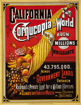 コルヌコピア　ブローチカリフォルニアのコルヌコピアのポスター