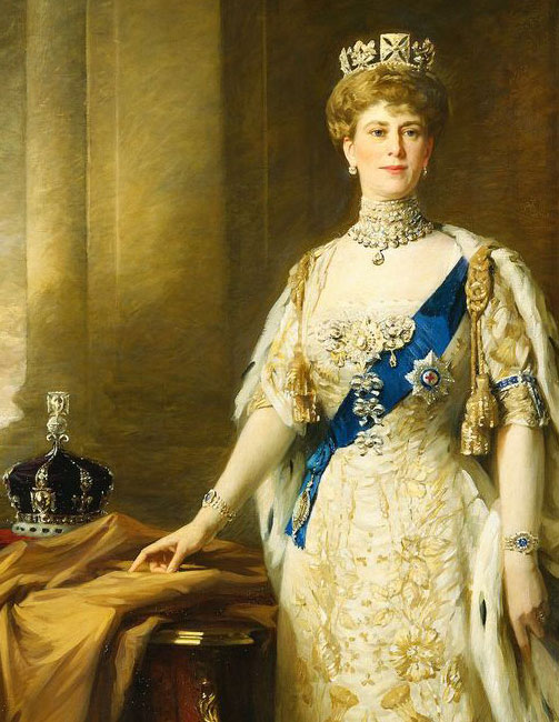 ダイヤモンド・ダイアデムを着用したイギリス王妃メアリー・オブ・テック