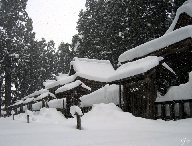 雪景色の米沢