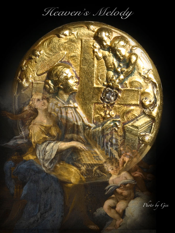 世紀末ウィーンで作られた音楽の守護聖人セシリアのゴールドのクラバットピン