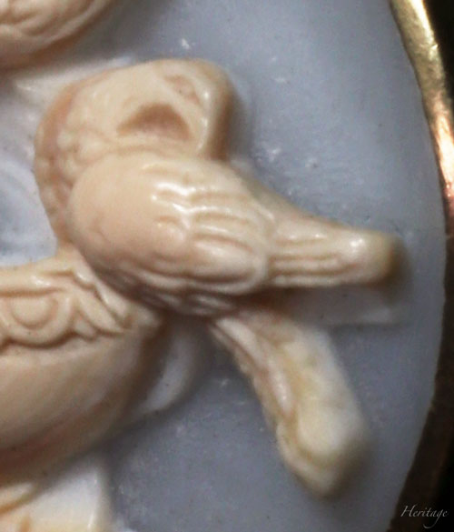 プリニウスの鳩、ジョージアンの傑作シェルカメオ