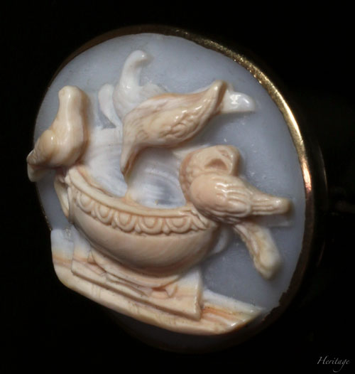プリニウスの鳩、ジョージアンの傑作シェルカメオ