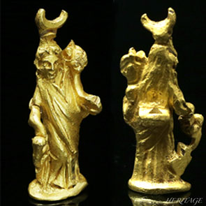 幸運の女神イシス・フォルチュナをモチーフとした古代ローマの黄金の像