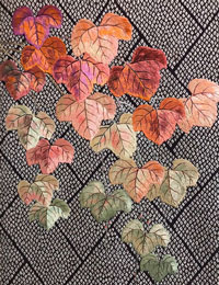 紅葉する蔦の刺繍アンティーク帯