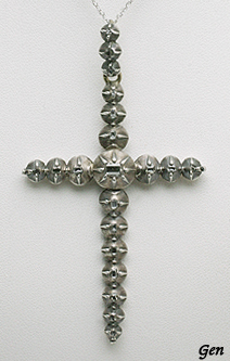 シルバークロス　ステップカット・ダイヤモンド・クロス　18世紀　アンティークジュエリー