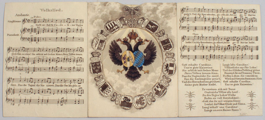 オーストリア皇帝賛歌『神よ、皇帝フランツを守り給え』1816年頃の楽譜