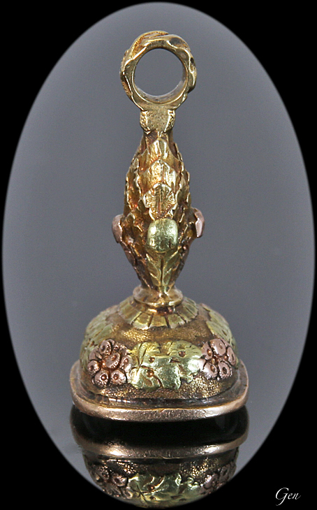 パイナップル　フォブシール　ジョージアン　アンティークジュエリー　シトリン　王の富と権力の象徴　ダイアナ　ペンダント